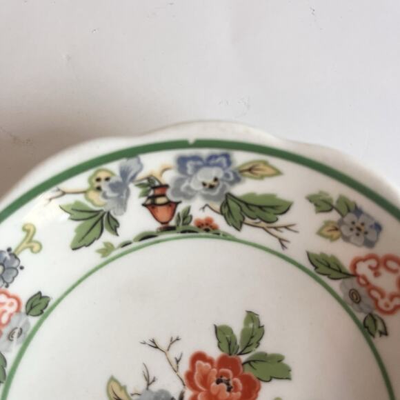 Vintage Shenango Deluxe China Bowl Dish With Chinese Vase And Floral Pattern - Picture 2 of 9